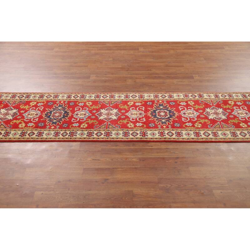 Kazak Oriental Runner Rug Hand-Knotted Wool Carpet - 2'1" x 9'11"