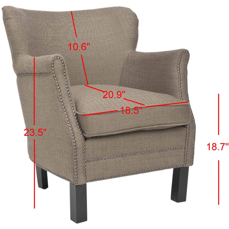 SAFAVIEH Corie Brown Club Chair - 26.6" x 28.9" x 29.3" - 27Wx29Dx29H