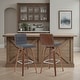 preview thumbnail 8 of 120, Skara Swivel Bar Stool, Upholstered Bar Height Chair with Bentwood Frame