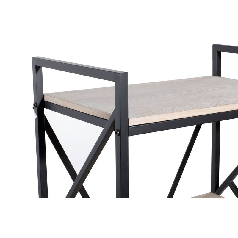 Black Wood Industrial Shelving Unit 56 x 25 x 15 - 25 x 15 x 56