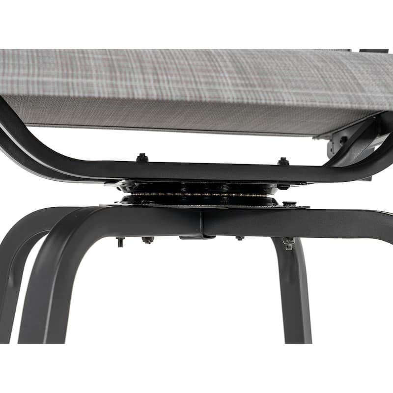 Outdoor 3-Piece Textilene Bar Set, Swivel Bar Stools and Bar Table