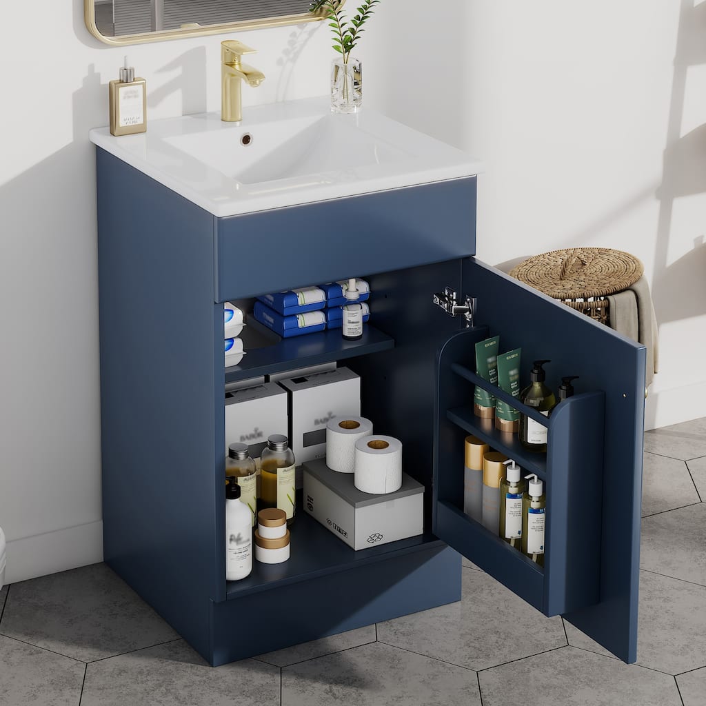 20" Bathroom Vanity with Sink, Vanity Cabinet with Door Shelf and Adjustable Shelf