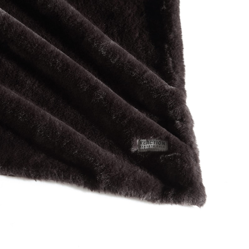 Kenneth Cole Faux Fur Solid Throw Blankets