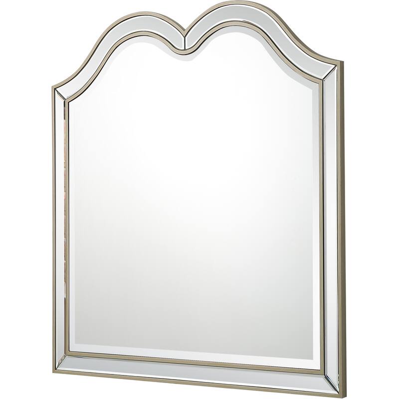 HomeRoots 35" Champagne Novelty Accent Wood Mirror