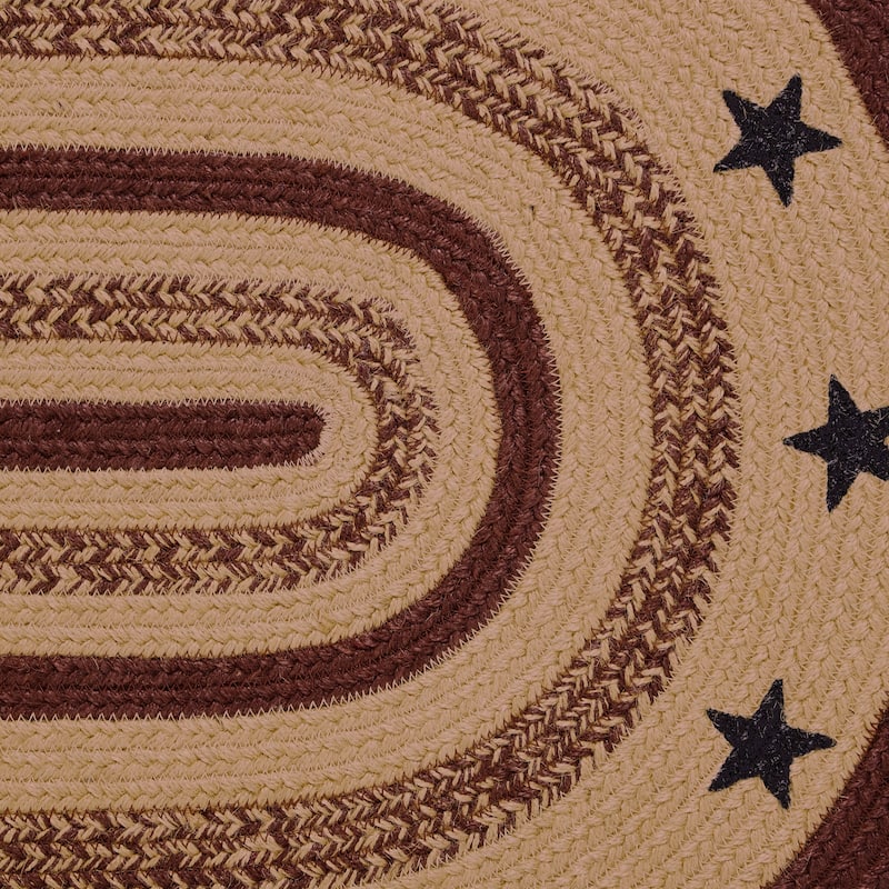 Potomac Jute Rug Oval Stencil Stars w/ Pad 24x36 - 3'6"