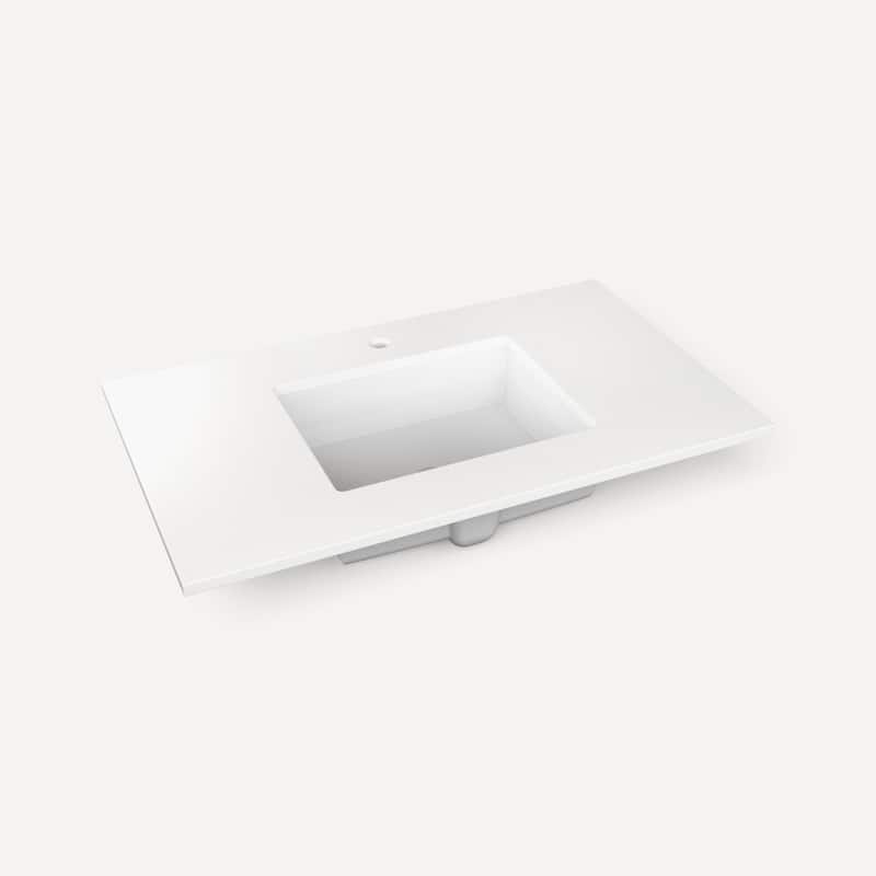 Robern TB37UCO-1 37" Quartz Vanity Top for Single Hole Faucet - Quartz White