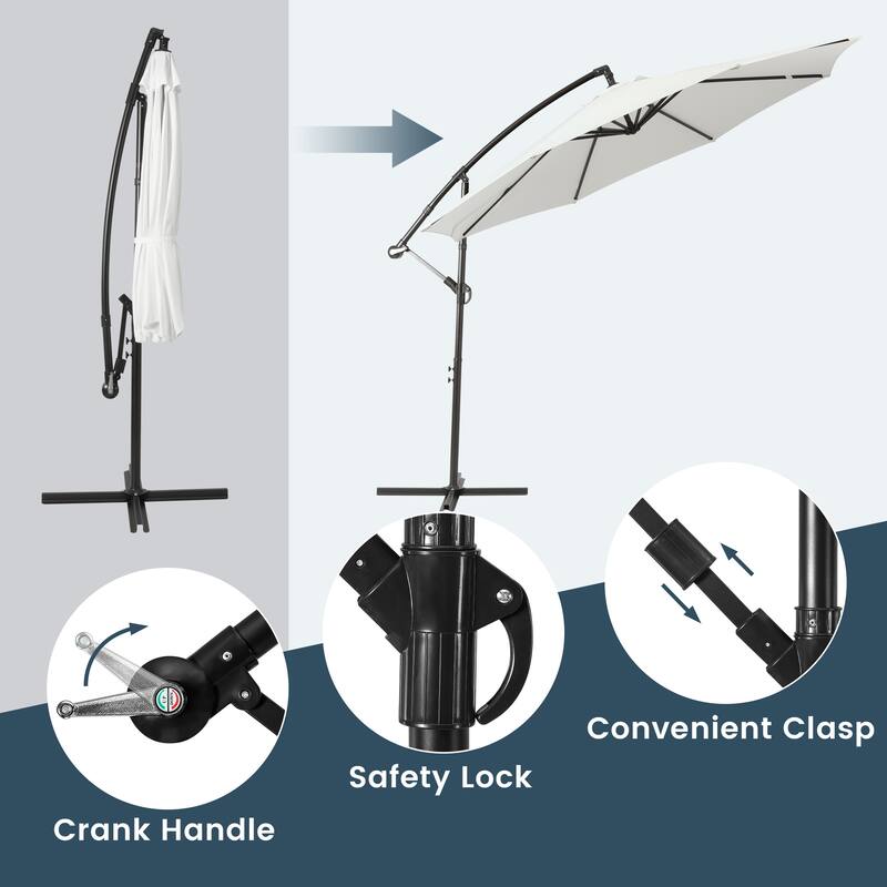 Weller 10-foot Offset Cantilever Hanging Patio Umbrella