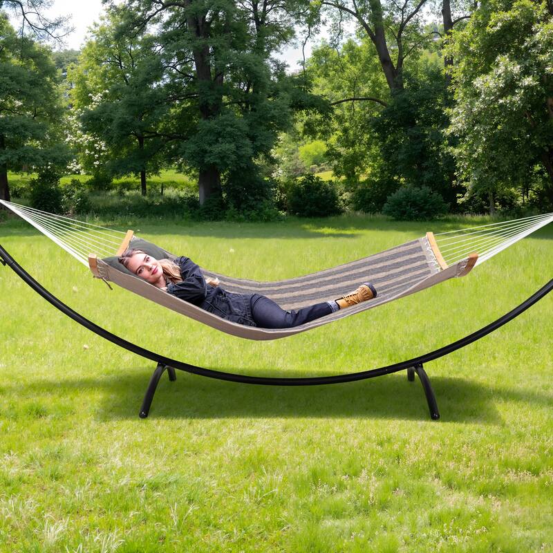 Portable Freestanding Hammock with Curved Stand for Outside