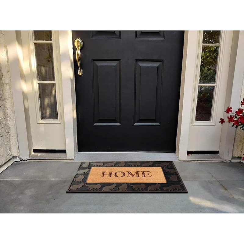 A1HC Rubber and Coir Home Design Copper Finished Decorative Doormat 18"X30"