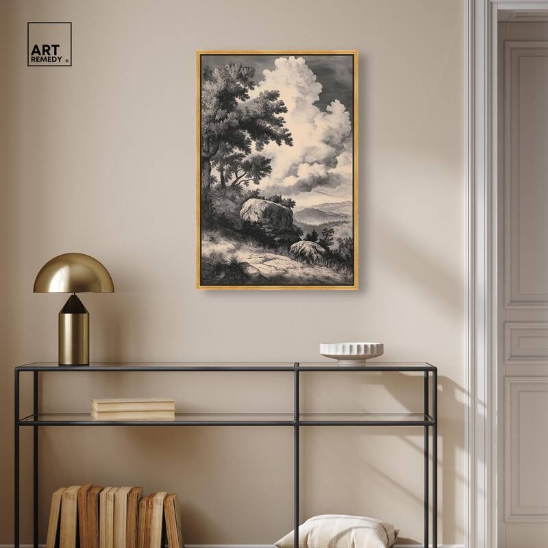 Chiaroscuro Cliffs Canvas by Art Remedy