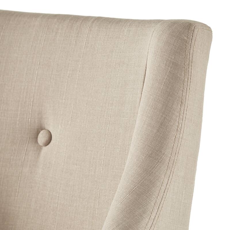 Voyager Button Tufted Slope Arm Linen Dining Chair (Set of 2) by iNSPIRE Q Artisan