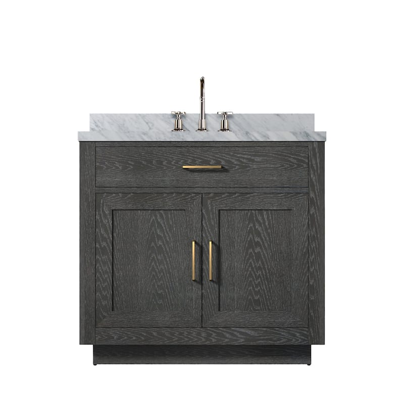 Abbey Bath Vanity with Carrara Marble Top, Sink and Faucet