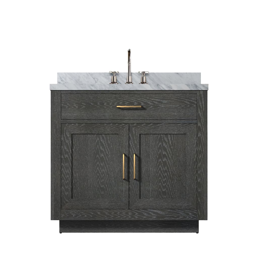 Abbey Bath Vanity with Carrara Marble Top, Sink and Faucet