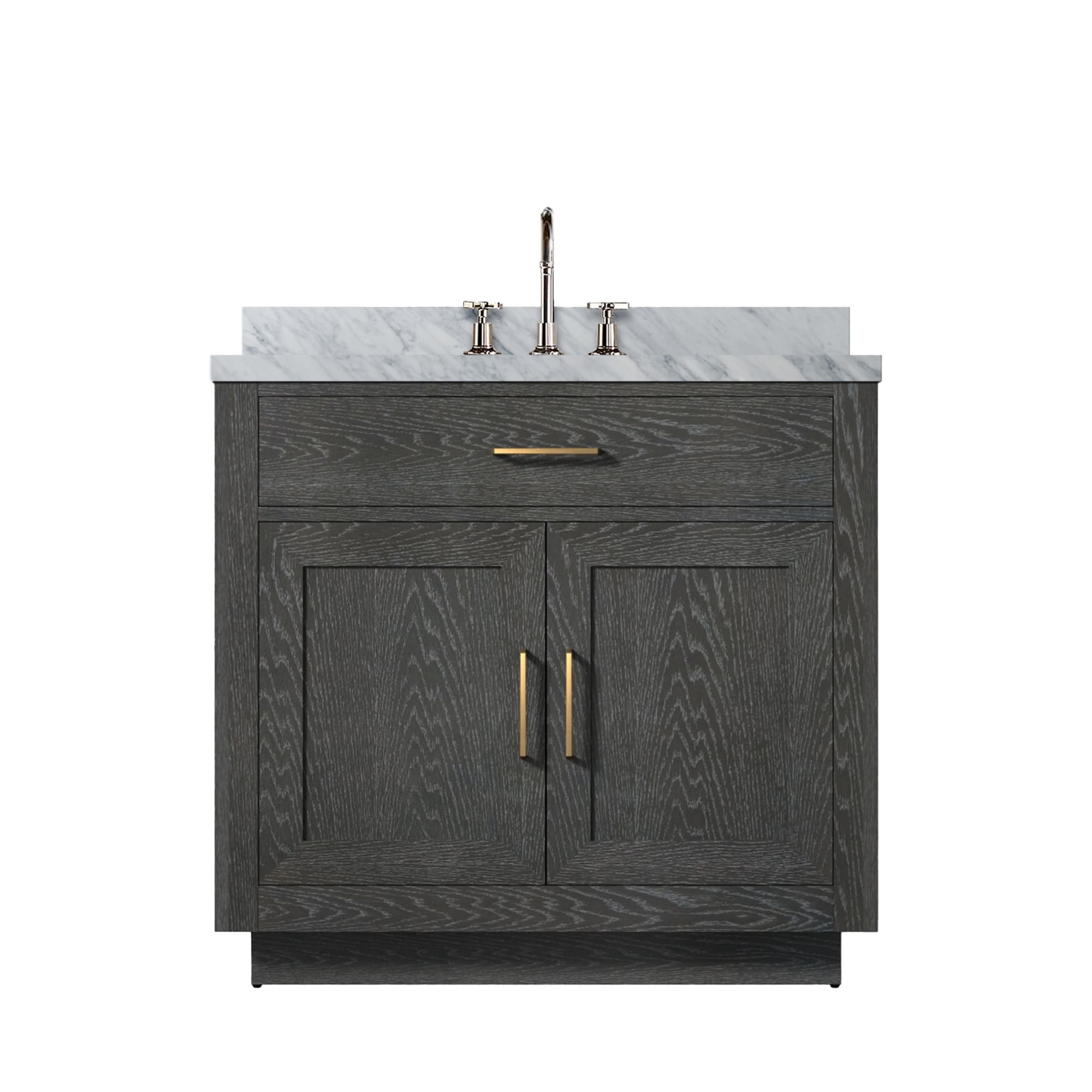 Abbey Bath Vanity with Carrara Marble Top, Sink and Faucet