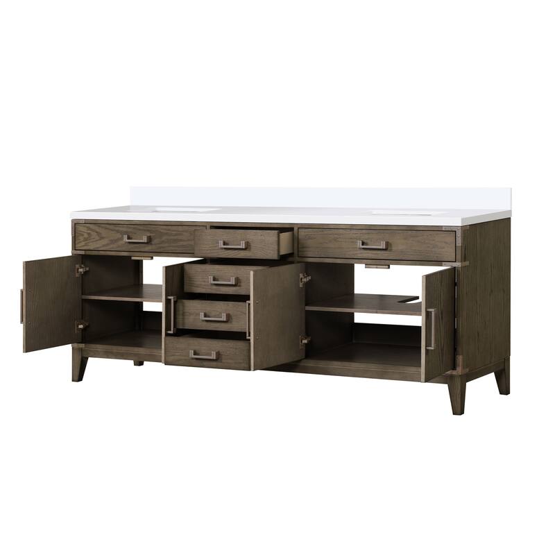 Laurel 60 in W x 22 in D Black Oak Double Bath Vanity and Cultured Marble Top