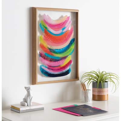 Kate and Laurel Blake Bright Abstract Framed Glass Art by Ettavee