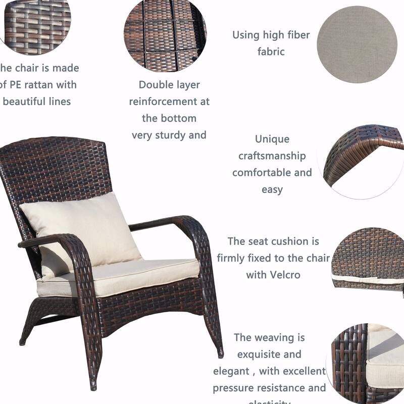 Rattan Outdoor Lounge Chairs with Cushions - Durable & Comfortable