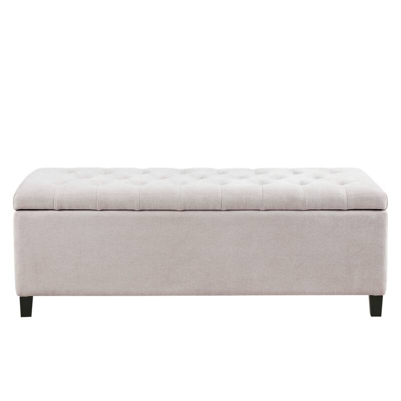 Mid-Century Modern Upholstered Storage Bench with Tufted Top - Perfect for Stylish Interiors