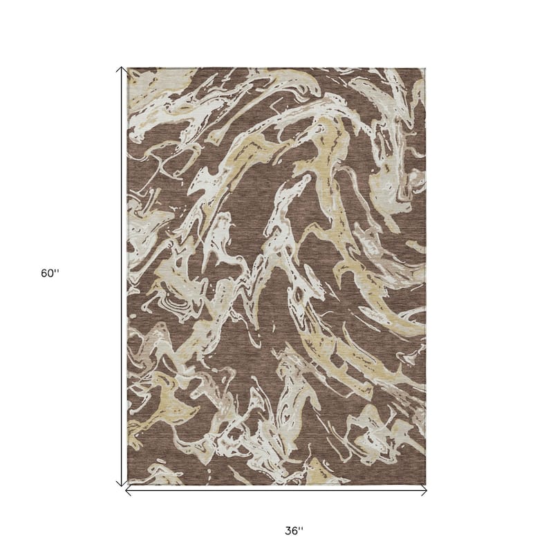 HomeRoots Abstract Transitional Rectangle Outdoor Rug