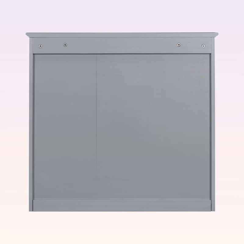 30'' x 28'' Wall Mounted Bathroom Storage Cabinet with Mirror,Modern Design,3 Open Shelves,and Concealed Storage