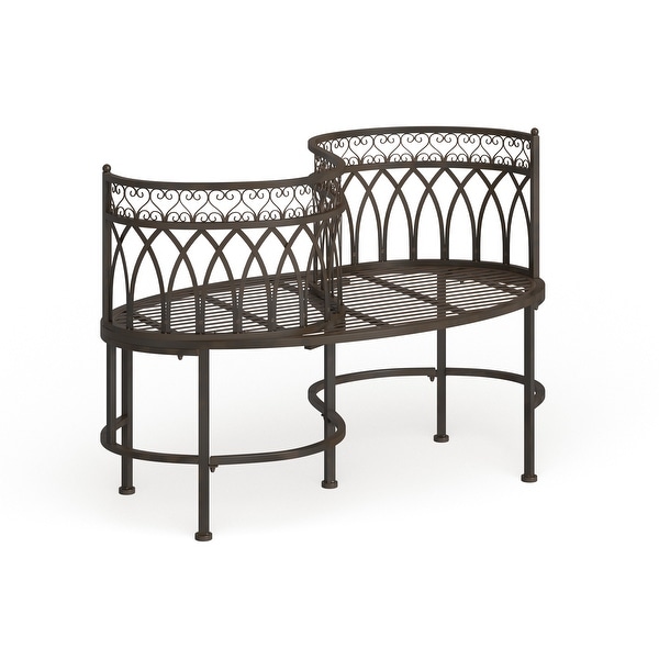 wrought iron kissing bench