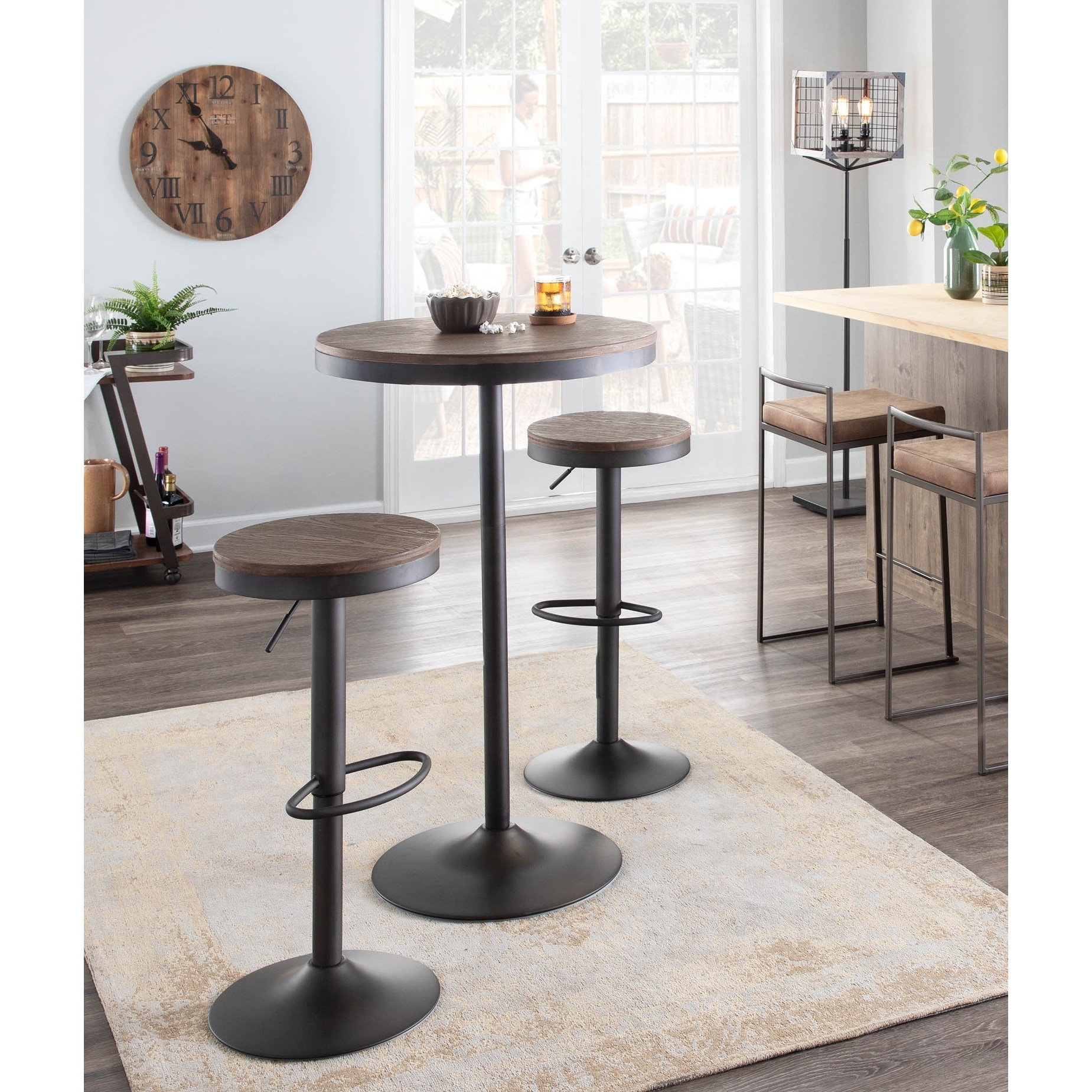 Dakota 3pc Industrial Pub/Dining Set by LumiSource