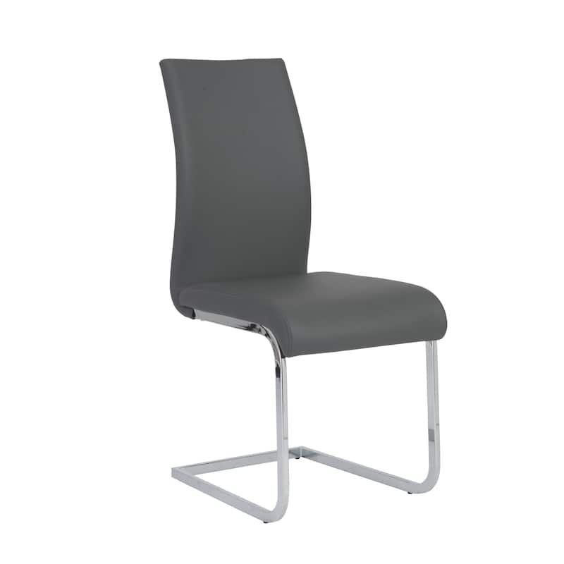 Set of Four Black Faux Faux Leather Long Back Cantilever Chairs
