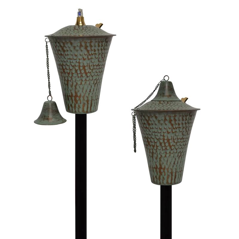 Kona Style Tiki Torch - Hammered Patina - 2 Pack