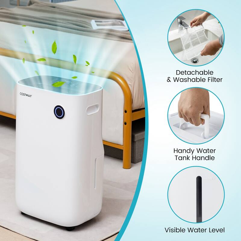 Costway 73-Pint Quiet Dehumidifier with 5 Modes 4,500 Sq. ft Coverage - See Details