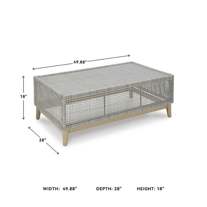 Signature Design by Ashley Seton Creek Gray Outdoor Coffee Table - 49.88" W x 28" D x 18" H