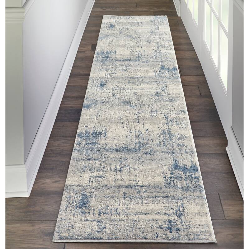 Copper Grove Nurnberg Modern Abstract Blue/Ivory Ombre Area Rug