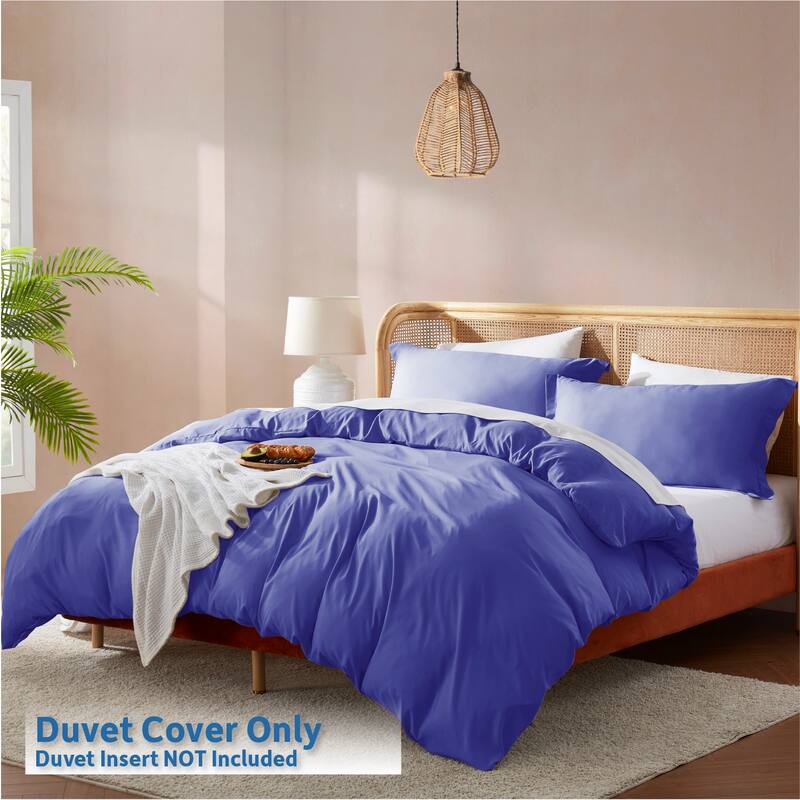 Nestl Ultra Soft Double Brushed Microfiber Duvet Cover Set with Button Closure