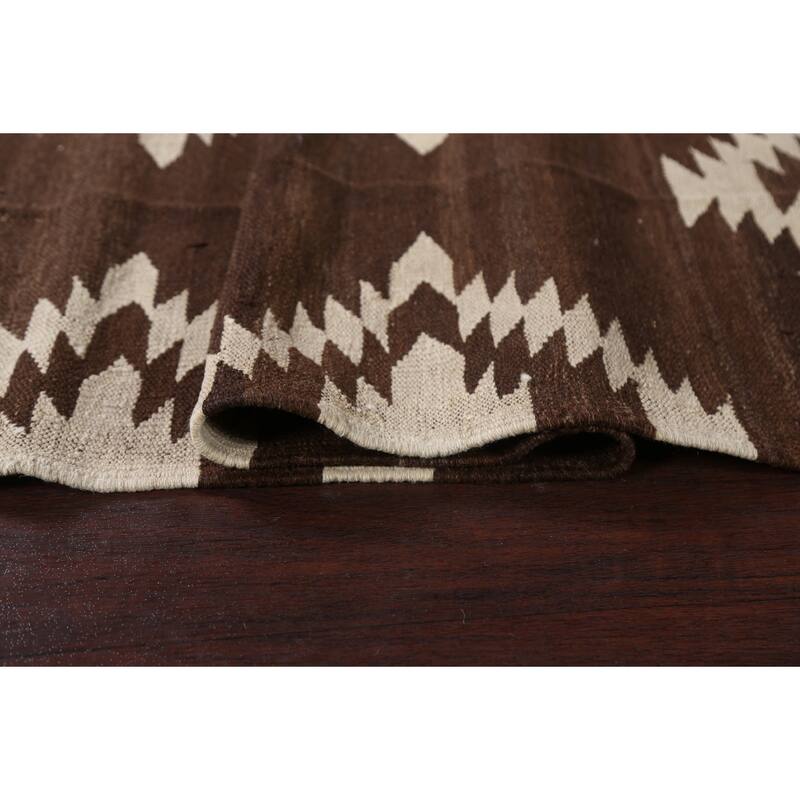 Natural Dye Kilim Geometric Tribal Oriental Area Rug Wool Hand-woven - 4'9" x 6'6"