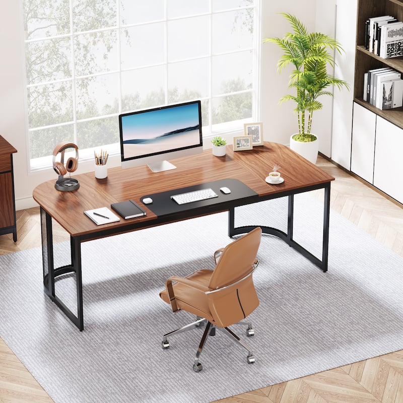 Large 63" L-Shaped Executive Office Desk with 31” File Cabinet