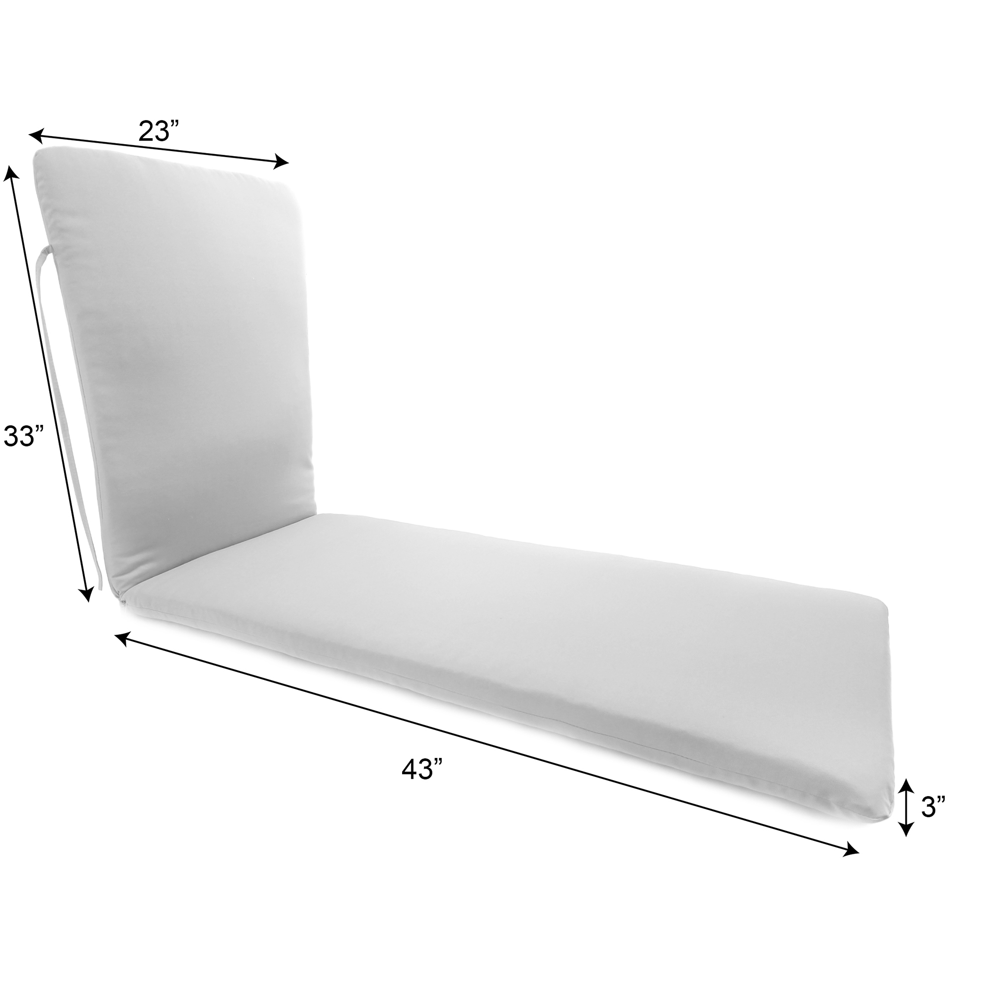 76 x 23 Outdoor Chaise Lounge Cushion with Ties and Loop 76 L x 23 W x 3 H On Sale Bed Bath Beyond 40132864
