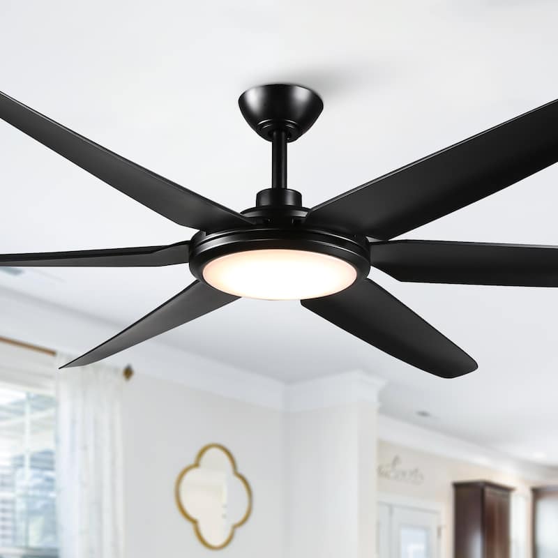 65-inch Modern Large Dimmable LED Large Ceiling Fan with Remote,DC Reversible Motor - 65"W x 13.3" H/16.3"H