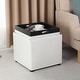 preview thumbnail 55 of 62, Adeco Storage Ottoman With Tray White-Faux-Leather