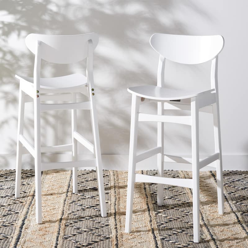 SAFAVIEH Petra Bar Stool - 17" W x 23" D x 42" H - 17Wx23Dx42H - White