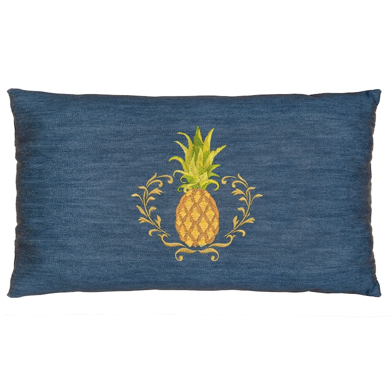 Authentic Hotel and Spa Denim Decorative Pillow Cover, 13" x 21" - Welcome