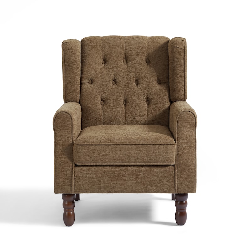 Button-Tufted Accent Chair Wingback Armchair - 38"H
