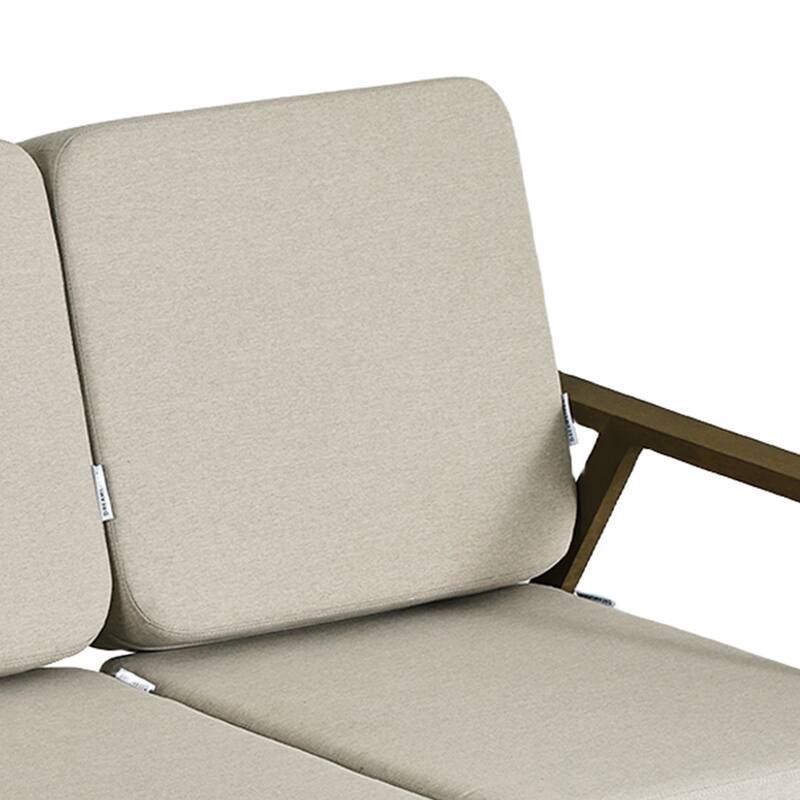 Modern Wood Outdoor Patio Sofa Loveseat with Cushion