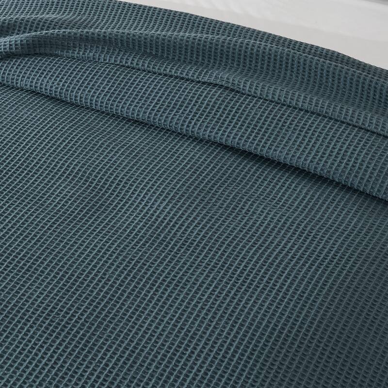 Patina Vie Maison 100% Cotton All-Season Waffle Weave Knit Throw Blanket