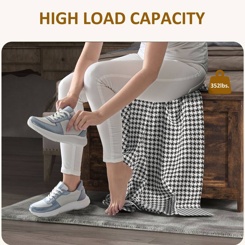 29.9" Storage Chest w/ 2 Safety Hinges, Wooden Box