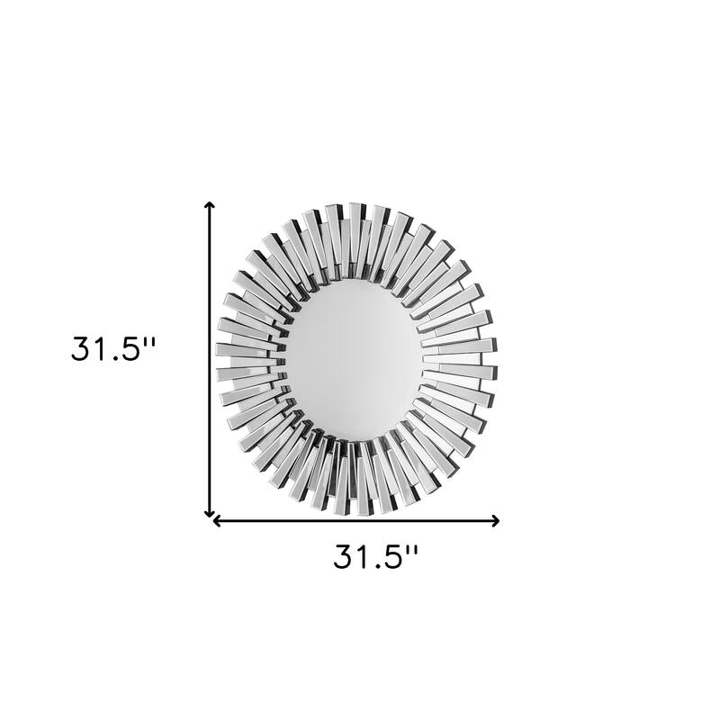 HomeRoots 32" Silver Sunburst Unframed Accent Mirror - 31.5' X '31.5' X '1.22