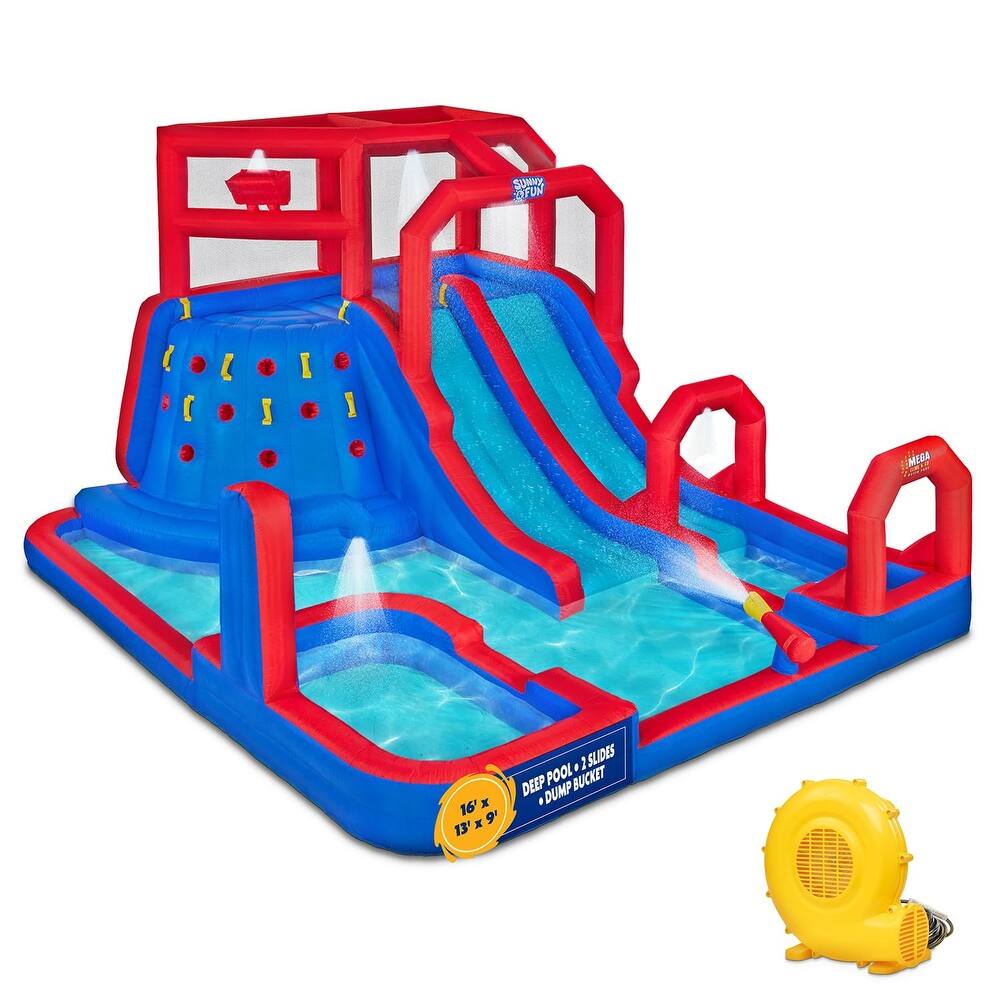 Sunny & Fun Mega Climb N' Go Inflatable Water Slide Park