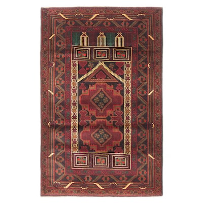 Teimani Burgundy Rug 2'11" x 4'7" - 2'11 x 4'7