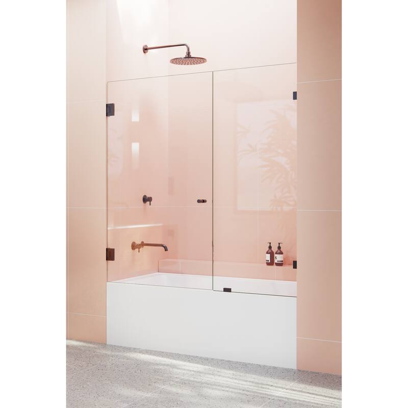 Glass Warehouse 58.25" x 54" Frameless Shower Bath Door - Wall Hinge