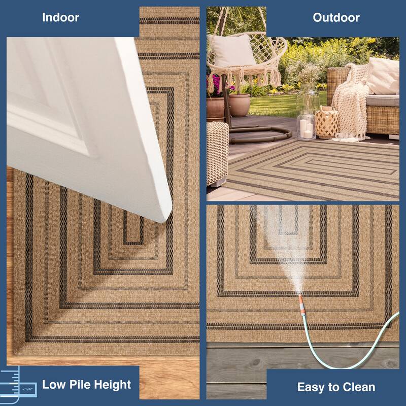Liora Manne Sahara Multi Border Indoor/Outdoor Rug