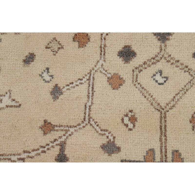 Oushak Indian Area Rug Handmade Grey Wool Carpet - 8'11" x 11'10"