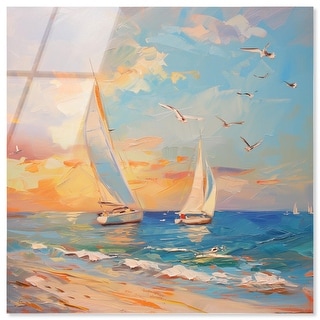 Sailboats in the Sunset Sailing Acrylic Glass Wall Art by Art Remedy ...
